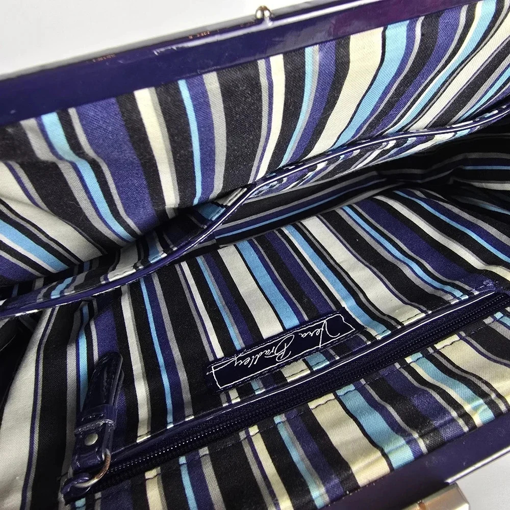 Vera Bradley Navy Blue Short Chain Handle Quilted Handbag - Picture 15 of 15